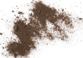 Dirt, soil pile isolated on white background