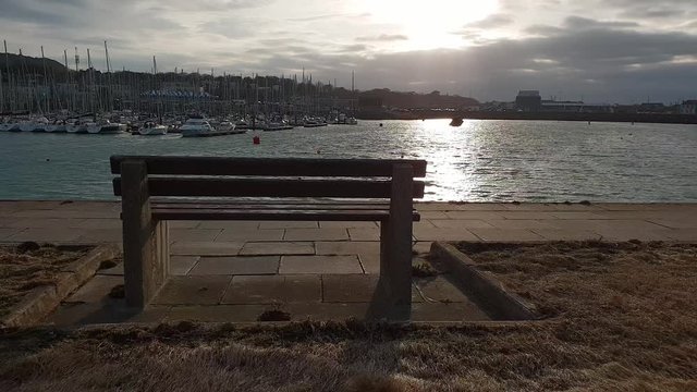 Bench with a view in the bay of Howth