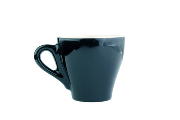 black cup on a white background