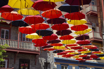 Street of colorful umbrellas