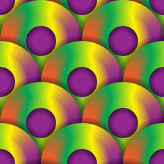 Vibrant gradient colored disks seamless pattern.