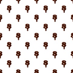 Number 8 from latin alphabet with numbers and symbols made of dark melted chocolate