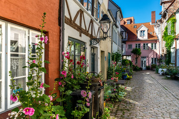 Fototapeta na wymiar Lübeck Backyard Corridors Quarter