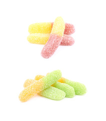 Jelly worm candy isolated