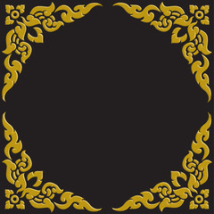 3D golden carve Thai pattern - 211759122