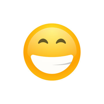 Isolated yellow smiling emoji face icon