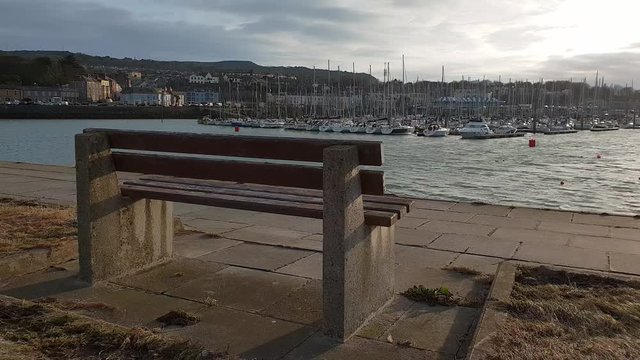 Bench with a view in the bay of Howth