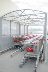 Shopping carts. Truck Parking.