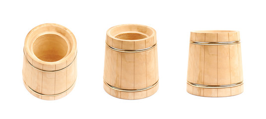 Rustic wooden beer mug isolated