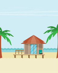 Bungalow flat vector