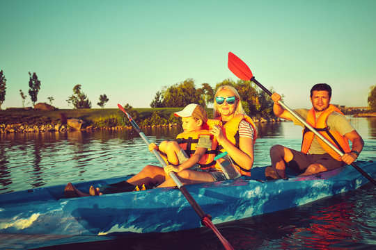 Wild nature and water fun on summer vacation. Camping and fishing.