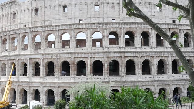 Rome Colosseum - Coliseum camera glide movement antique architecture