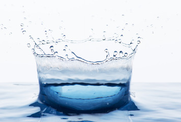 Beautiful splash of blue water