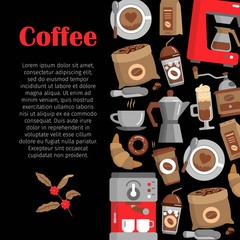 Modern poster with coffee background.
