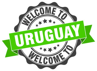 Obraz premium Uruguay round ribbon seal