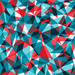 Abstract geometric pattern. Brown, blue, white and orange triangles background. Vector illustration eps 10.