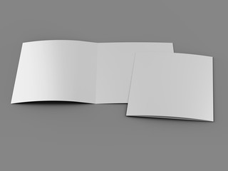 open fold brochure mock up - 3d illustartion 