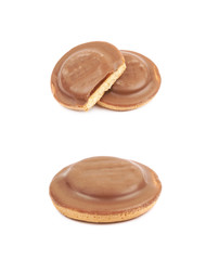 Biscuit cake with filling isolated