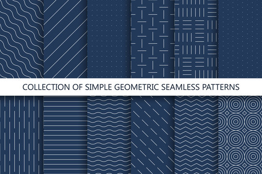 Collection of simple seamless geometric patterns. You can find repeatable backgrounds in swatches panel