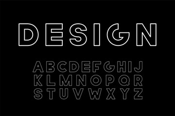 Vector designer minimalistic font. Trendy english alphabet. Bold latin letters