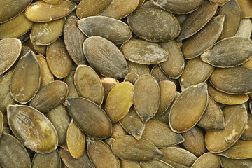 Surface covered with pumpkin seeds