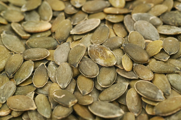 Surface covered with pumpkin seeds