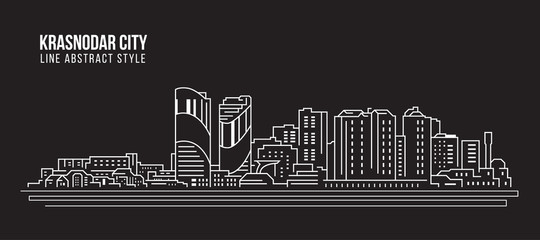 Cityscape Building Line art Vector Illustration design - Krasnodar city