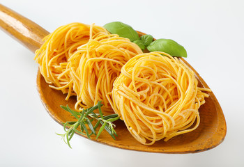 bundles of spaghetti pasta