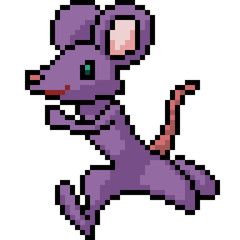 Fototapeta premium vector pixel art mouse run