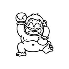 Gorilla cartoon illustration isolated on white background for children color book