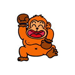 Gorilla cartoon illustration isolated on white background for children color book