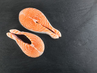 Raw Salmon Steak Background