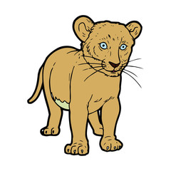Fototapeta na wymiar Lion cartoon illustration isolated on white background for children color book