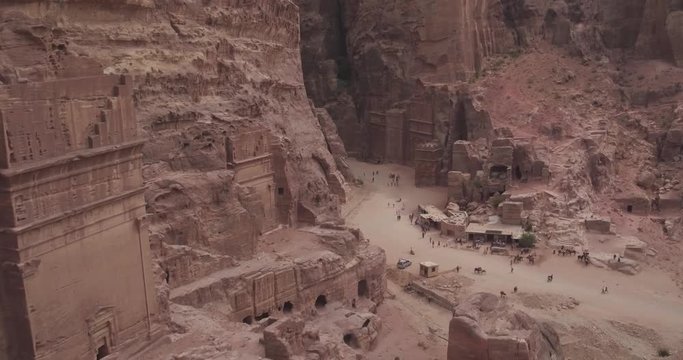 Petra Drone footage of Royal Tombs and Siq 2