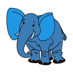 Elephant cartoon illustration isolated on white background for children color book
