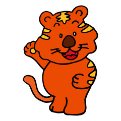Tiger cartoon illustration isolated on white background for children color book