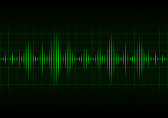 Sound waves oscillating glow light, Abstract technology background, Vector