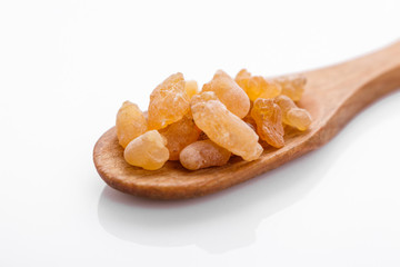 fragrant frankincense on a white acrylic background
