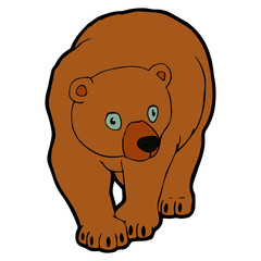Bear cartoon illustration isolated on white background for children color book