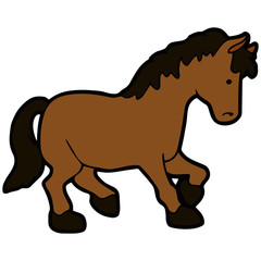 Horse cartoon illustration isolated on white background for children color book