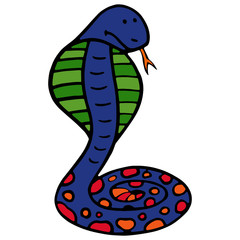 Snake cartoon illustration isolated on white background for children color book