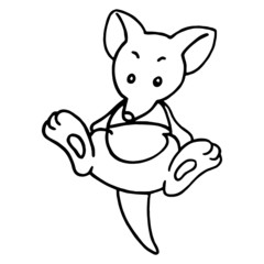 Kangaroo cartoon illustration isolated on white background for children color book