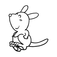 Kangaroo cartoon illustration isolated on white background for children color book