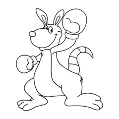 Kangaroo cartoon illustration isolated on white background for children color book