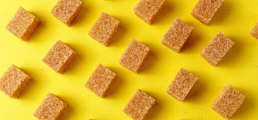 Am image of food sugar background against blue paper. Minimalism style.