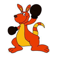 Kangaroo cartoon illustration isolated on white background for children color book