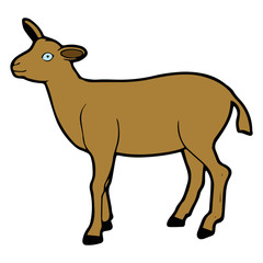 Goat cartoon illustration isolated on white background for children color book