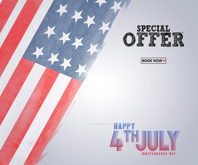 illustration of 4th of July Background with American flag
