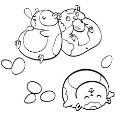 Mouse cartoon illustration isolated on white background for children color book