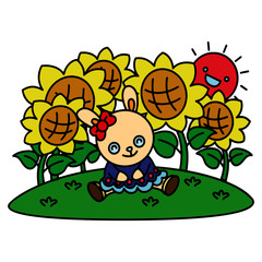 Rabbit cartoon illustration isolated on white background for children color book